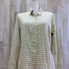 UNIQLO ユニクロ 長袖シャツ 女性用 Lサイズ イエロー チェック柄 秋 冬 綿100%