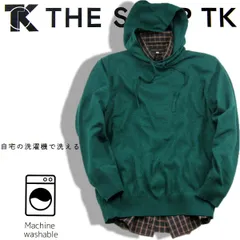 【新品】 THE SHOP TK ／ ザショップティーケー　フーディー ニット プルオーバー セーター パーカー フード カシミアタッチ 洗濯機で洗える グリーン TAKEO KIKUCHI タケオキクチ ｜ 春 秋冬