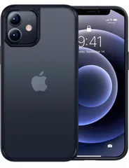 ★CASEKOO iPhone12 用 ケース iPhone12Pro 用 ケース 耐衝撃 滑り止め マット半透明 スマホケース ストラップホール付き 保護 iphone1212pro アイフォン12用 12Pro用 6.1インチ カバー(マットブラック)