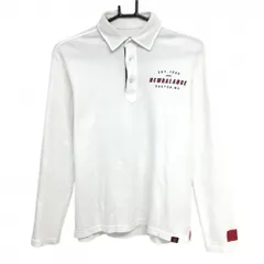 ニューバランスゴルフ 長袖ポロシャツ 白×ネイビー×レッド 胸ロゴプリント  メンズ 4(M) ゴルフウェア New Balance