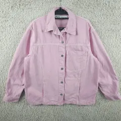 レディース S ZARA ピンク オーバーサイズ デニム ジャケット Y4A ー 221 /レディブルー