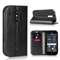 【新着商品】Eastwave Fujitsu 富士通 らくらくスマートフォン me（F-01L）ケース docomo らくらくスマートフォン F-42A ケース F01L F42 手帳型カバー 財布型 収納ポケット 牛革製品 ポケット収納付き 4色 ブラック
