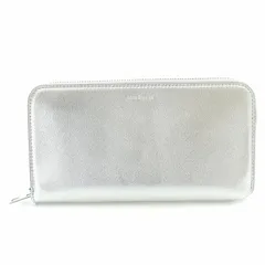 アクネ ストゥディオズ Acne Studios 長財布 ロングウォレット ラウンドファスナー レザー ロゴ F シルバー色 /BBのサムネイル