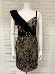 536 dazzy デイジー　キャバドレス　総レース　ワンショルダー　パール　タイト　L