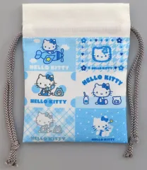 【中古】バッグ ハローキティ(総柄) 豆巾着 みずいろ ハローキティシリーズ 第1弾 「サンリオキャラクターズ」