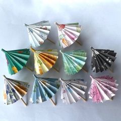 和傘　ステッチ柄5本水彩柄5本　折り紙　ハンドメイド