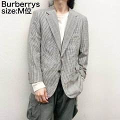 バーバリー Burberrys ウール×シルク テーラードジャケット ブレザー ギンガムチェック M位 ベージュ系
