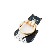 エレコム スマホリング ホールドリング 360度回転 落下防止/スタンド機能 [かわいい動物シリーズ] ハチワレネコ (ハチワレネコ)