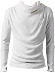 (アスペルシオ) aspersio メンズ モックネック 無地 インナー シャツ カジュアル ゆったり ハイネック カットソー タートルネック 大きい サイズ 大き目 大きめ ゆる ウェア スリム ロング丈 ロング 長袖 スマート 防寒 [ホワイト] [XL]