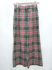◇ GLOBAL WORK グローバルワーク タータンチェック タック パンツ サイズS レッド グリーン レディース P  【1406240033195】のサムネイル