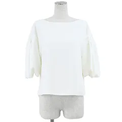 SALE【美品】FOXEY NEWYORK フォクシー ニューヨーク ブラウス トゥインクル 43005 2022年製 ロゴ ファスナー パフスリーブ ボートネック プルオーバー ポリエステル100% 長袖 シャツ レディース 40 オフホワイト 日本製のサムネイル
