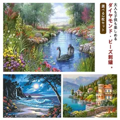 選べる2枚セット ダイヤモンドアート キット ダイヤモンドペインティング 森 城 公園 海 美しい風景 初心者 ダイアモンドアート インテリア 和風 絵画 春 冬 夏 秋 ハンドメイド 手芸 DIY #cjfj135540