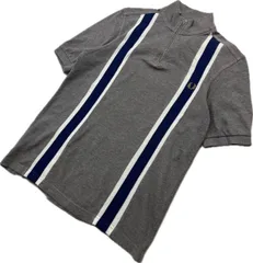 FRED PERRY ☆ Bradley Wiggins コラボ ハーフジップ サイクル ポロシャツ 半袖 グレー S 人気 古着 ポルトガル製 フレッドペリー■S3518