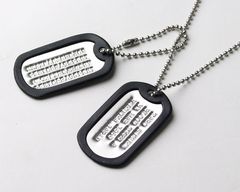 アメリカ軍 ドッグタグ ネックレス 名前打ち込み有 サイレンサー付 新品 101AP