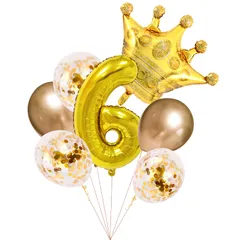 【★人気商品★】誕生日 飾り付け 数字 バルーン ナンバー 6歳 32インチ クラウン 男の子 女の子 巨大 風船 バースデー ガーランド 誕生日 ウェディング 記念日 パーティーに