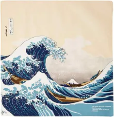 丸全(Maruzen) 和雑貨 綿風呂敷 北斎浪裏 50×50cm No102