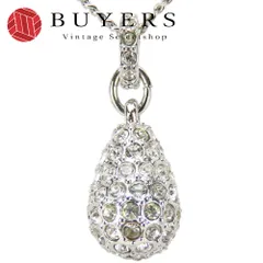 【中古】 スワロフスキー ネックレス ドロップ メタル クリスタル シルバー ペンダント アクセサリー レディース 女性 SWAROVSKI
