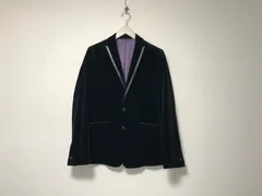 本物コムサメンCOMMECAMENコットンベロアテーラードジャケット長袖サーフアメカジミリタリースケーターストリートビジネススーツパーティードレスゴルフメンズブラック黒M日本製