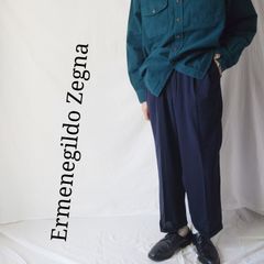 Ermenegildo Zegna ノータックスラックス ネイビー/PW577 - メルカリ