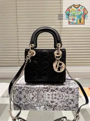 【今日WTO】Dior Lady Dior Lambskin Bag with Foldable Gift Box - ディオール レディー ディオール ラムスキン バッグ フォールダブル ギフトボックス付-WTO輸入1-DRY48