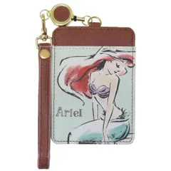 【メール便】リトルマーメイド 定期入れ リール付きパスケース アリエル 水彩タッチ柄 ディズニープリンセス アートウエルド ICカードケース キャラクター グッズ 