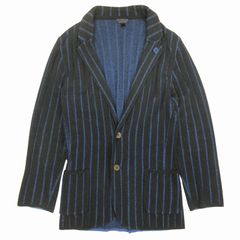 美品 ラルディーニ LARDINI KNITWEAR ストライプ ニット テーラード