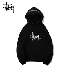 Stussy 100% パーカー帽付き子コットンフード付きスウェットコート（男女兼用）