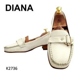 ダイアナ　美品　スクエアトゥ　シボ革　レザー　バックル　金具　22.5cm