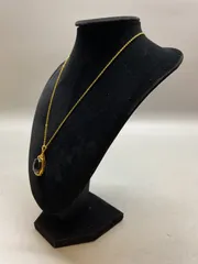SN345 オニキス？ 黒珊瑚？ ブラック ゴールド ネックレス 首周り 44cm 重さ 5.3g