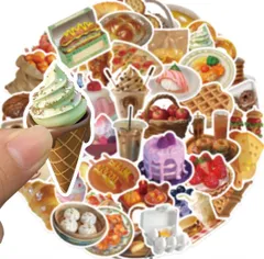 ステッカーカフェケーキスイーツパンいちごおやつフレークシール可愛い韓国デコ食べ物