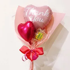 Candy Flower March ミニメッセージキャンディバルーンブーケ Thank you pink(Thank you Pink, 6x20x26cm)