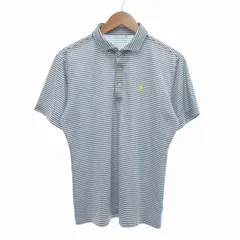 アディダス adidas ゴルフ ポロシャツ 半袖 ボーダー L 青系 白 /UO