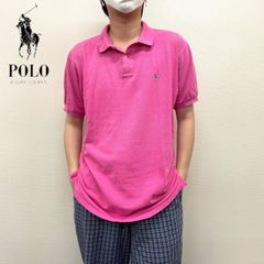 ポロ ラルフローレン 鹿の子 ポロシャツ 半袖 ロゴ 刺繍 XL ピンク