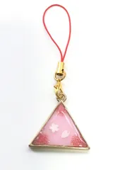 ハンドメイド　手作り　手づくり　てづくり　レジン　アクセサリー　ストラップ　キーホルダー　桜　サクラ　さくら　ピンク　正三角形