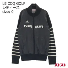 LE COQ GOLF ルコックゴルフ ナイロン切替 ニット ジップジャケット ボーダー柄 ブラック系 L ［240001886948］