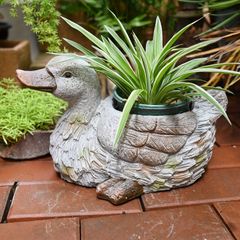 鉢植え 植木鉢 プランター プラントポット フラワーポット ガーデニング 屋内 屋外 インテリア 庭 玄関 鴨 カモ 多肉植物 サボテン 可愛い