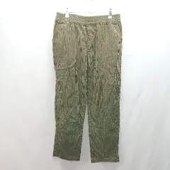 ◇ ITEMS ウエストゴム ポケットあり カジュアル おしゃれ ストレートパンツ サイズ40 グリーン系 レディース E  【1308290010976】