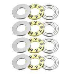 【特価セール】クロムミニチュア転がり軸受 ブラススチールケース 機械ブッシングワッシャー回転 8mm クロム鋼製 x 16mm F8-16Mスラストボールベアリング x 5mm uxcell 単方向 4個入り