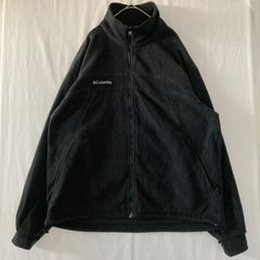 【海外規格L】古着　Columbia　フリースジャケット　フルジップ　袖裏地ナイロン　刺繡ロゴ　90s