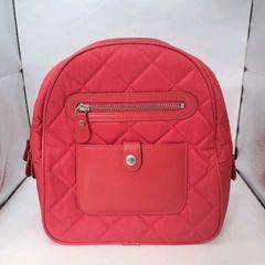 SK13　BUEBERRY LONDON キッズ　キルティング　リュック　赤　ノバチェック
