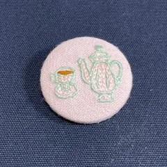 刺繍　くるみボタン　ブローチ　ヘアゴム  スイーツ　#6