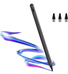 【2025年アップグレード版 タッチペン】全機種対応 スタイラスペン 超高感度 耐久性 誤ON&OFF防止 磁気吸着対応 type-C急速充電 電量表示 極細 12g超軽量 3つ交換用ペン先付き Pad・Phone・Android・スマホ・タブレット対応