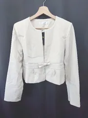 ◇ Θ 未使用 Lace Ladies レースレディース タグ付き 2WAY 長袖 ノーカラー ジャケット サイズL ベージュ系 レディース E  【1507100000859】