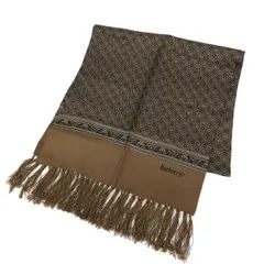 Burberry's バーバリーズ ストール  シルク100％/小紋柄/総柄/フリンジ/マフラー ヴィンテージ品   ブラウン メンズ / 240001157433