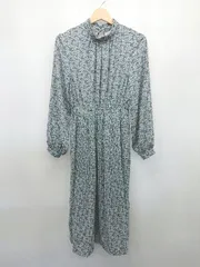 ◇ ⊂ Ray Cassin レイカズン 花柄 長袖 膝下丈 ワンピース サイズF ブルー系 ホワイト ブラウン レディース P  【1409090033070】