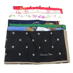 ディオール/レノマ他 ハンカチ 11点セット 花柄  無地等 まとめて 大量 ブランド レディース Dior etc 【中古】