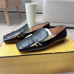 FENDI フラットシューズ 黒 スエード 保存袋付き FENDI フラットシューズ 黒 スエード 保存袋付き