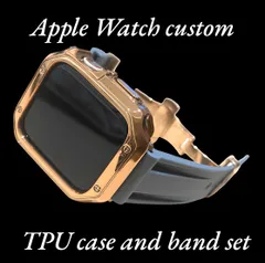 カスタム セット アップルウォッチバンド ラバーベルト Apple Watch カバー ケース メンズ レディース 38mm 40mm 41mm  42mm44mm45mm46mm49mm
キラキラ　極艶コーティング　シリコンバンド