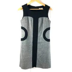 ロイスクレヨン Lois CRAYON ワンピース ノースリーブ バックファスナー 裏地付き 日本製 黒系 Mサイズ 946697