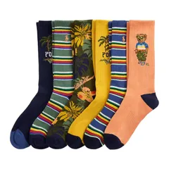 ポロラルフローレン：RL SURF CLUB BEAR CREW ソックス 6PK (アソート)
